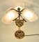 Lámpara de mesa modernista de bronce y vidrio esmerilado, años 50, Imagen 5