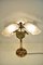 Lampada da tavolo Art Nouveau in bronzo e vetro satinato, anni '50, Immagine 2