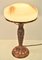 Große Jugendstil Tischlampe aus Kupfer & Glas, Schweden, 1920er 3