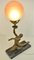 Lampada da tavolo Art Déco in bronzo, metallo patinato e marmo, anni '30, Immagine 5