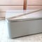 Large Vintage American Postmodern Grey Laminate Coffee Table with Inlaid Steel Stripe & Recessed Trim, 1980s 16