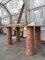 Großer rechteckiger Esstisch aus portugiesischem Travertin in Korallenrot von My Habitat Design 3
