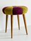 Upholstered Ash Stool, 1950s, Image 8