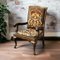 Victorian Oak Gentlemans Library Armchair with Coat of Arms Tapestry 1