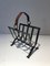 Steel and Leather Magazine Rack, 1950s, Image 12