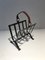 Steel and Leather Magazine Rack, 1950s, Image 11