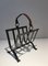 Steel and Leather Magazine Rack, 1950s, Image 1