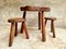 Vintage Brutalist Table and Stools, 1960s, Set of 3 5