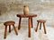 Vintage Brutalist Table and Stools, 1960s, Set of 3 8