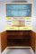 Credenza Mid-Century in formica con ante in cristallo, anni '50, Immagine 2