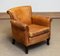 French Art Deco Brown / Tan Sheep Leather Roll Back Club Chair, 1960s, Image 4