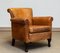 French Art Deco Brown / Tan Sheep Leather Roll Back Club Chair, 1960s 5