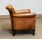 French Art Deco Brown / Tan Sheep Leather Roll Back Club Chair, 1960s 9