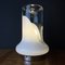 Vintage White Glass Table Lamp, Italy, 1970s 7