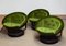 Circular Model Convair Swivel Lounge Chairs in Green Velvet attributed to Oddmund Vad, 1970s, Set of 3 8