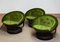 Circular Model Convair Swivel Lounge Chairs in Green Velvet attributed to Oddmund Vad, 1970s, Set of 3, Image 8
