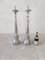 18th Century Carved Wood and Silver Plated Church Candlesticks, Set of 2 2