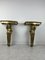 Golden Wall Consoles, Italy, 1940s, Set of 2 3