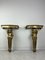 Golden Wall Consoles, Italy, 1940s, Set of 2 1