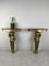 Golden Wall Consoles, Italy, 1940s, Set of 2 2