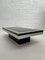 Brushed Aluminum Coffee Table and Black Glass Top, 1970s 4