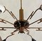 Mid-Century Modern Italian Brass and Glass Chandelier in the style of Stilnovo, 1960s 7