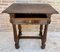 Early 20th Century Spanish Carved Walnut Side Table with One Drawer, 1940s, Image 2