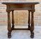 Early 20th Century Spanish Carved Walnut Side Table with One Drawer, 1940s 11