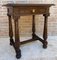 Early 20th Century Spanish Carved Walnut Side Table with One Drawer, 1940s, Image 3