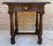 Early 20th Century Spanish Carved Walnut Side Table with One Drawer, 1940s, Image 1