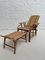 Lounge Chair in Rattan with Ottoman, Set of 2 1