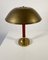 Swedish Modern Brass and Leather Desk Lamp by Harald Notini for Böhlmarks, 1950s 1