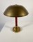 Swedish Modern Brass and Leather Desk Lamp by Harald Notini for Böhlmarks, 1950s, Image 1