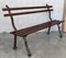 19th Century French Provincial Brown Garden Bench with Cast Iron Legs, 1890s 2