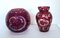 Vases Bohème Rouge Rubin avec Motif Forêt, Set de 2 2