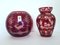 Rubin Red Bohemian Vases with Forest Motif, Set of 2 1