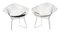 Diamond Chairs in Silver with Black and White Seat-Upholstery by Harry Bertoia for Knoll, 1970s, Set of 2 1