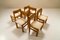 Dining Chairs in Pine and Sheep Curl Bouclé, France, 1970s, Set of 6 3