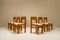 Dining Chairs in Pine and Sheep Curl Bouclé, France, 1970s, Set of 6 1