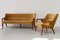 Danish Modern Banana Sofa and Chair by Kurt Olsen for Slagelse Møbelværk, 1950s, Set of 2 1