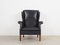 Danish Black Leather Armchair, 1970s 2