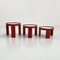 Red Model 780 Nesting Tables by Gianfranco Frattini for Cassina, 1960s, Set of 3 7