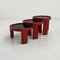 Red Model 780 Nesting Tables by Gianfranco Frattini for Cassina, 1960s, Set of 3 5