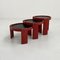 Rote Modell 780 Satztische von Gianfranco Frattini für Cassina, 1960er, 3er Set 5