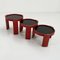 Red Model 780 Nesting Tables by Gianfranco Frattini for Cassina, 1960s, Set of 3 3