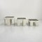 Tables Gigognes Blanches par Gianfranco Frattini pour Cassina, 1970s, Set de 3 13