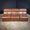 Mid-Century Modular 3-Person Leather Sofa, Set of 3 1