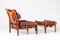 Inca Easy Chair with Ottoman attributed to Arne Norell, 1970s, Set of 2 2