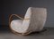 Rocking Chair en Peau de Mouton, Suède, 1940s 5