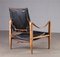 Chaise Safari en Cuir Noir par Kaare Klint, 1960s 2